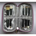 double end cosmetic brush set,pink zipper pouch